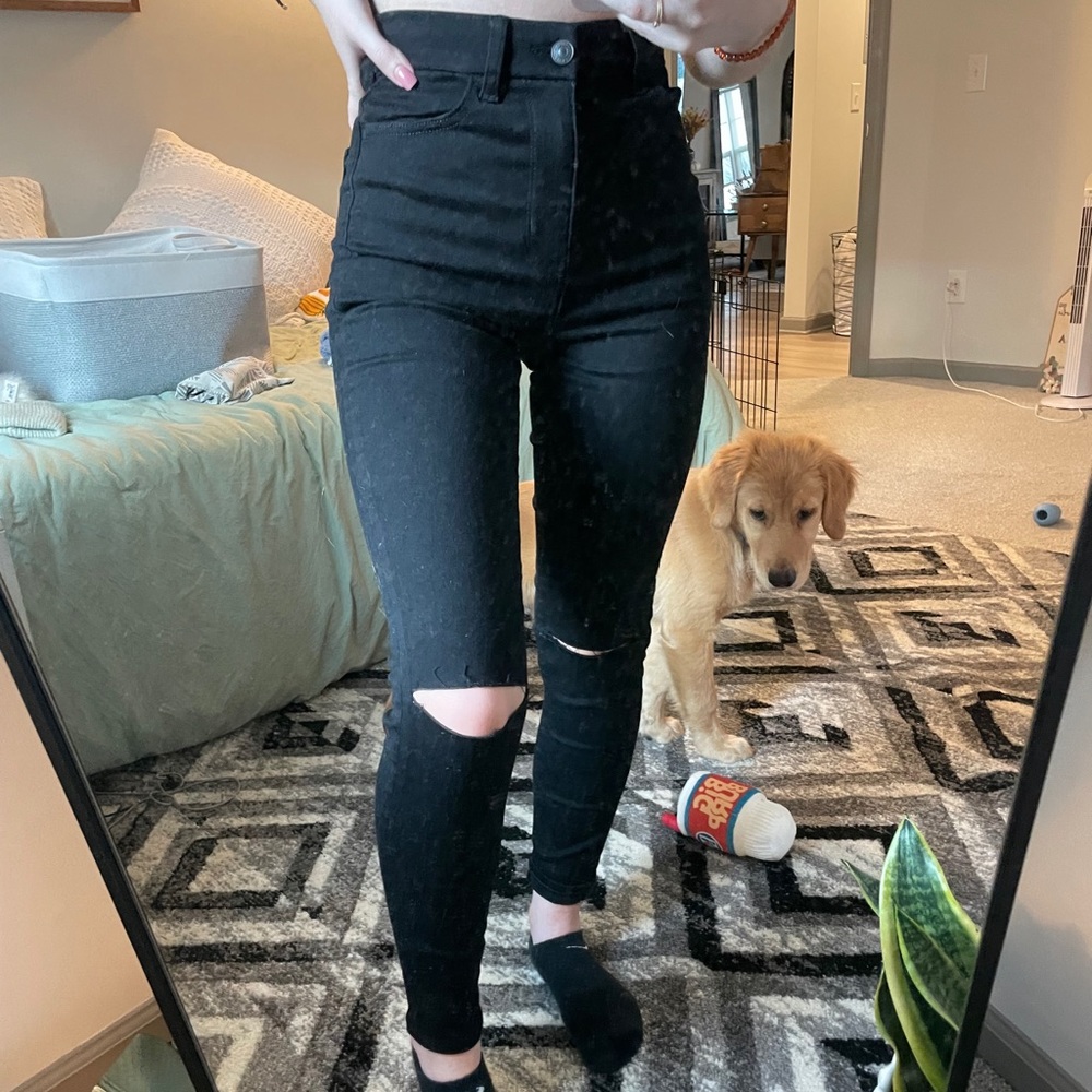 American Eagle Black Curvy Super Hi-Rise Jeggings